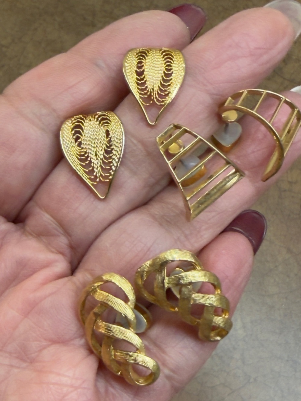 Gold-Tone Women’s Statement Earrings - Classic Braided & Filigree Styles